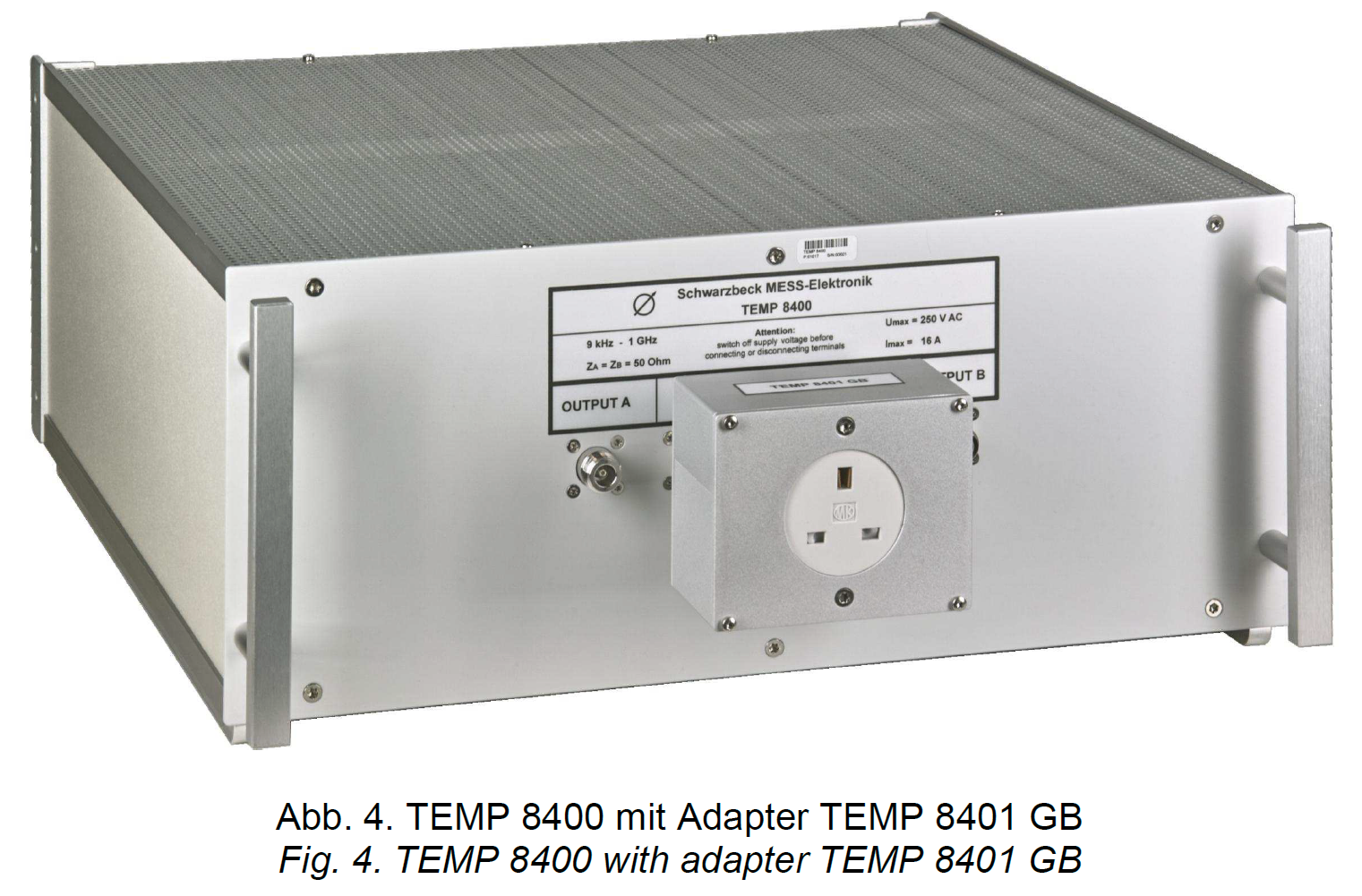TEMP 8400, 9 kHz - 1 GHz, TEMPEST LISN (Line Impedance