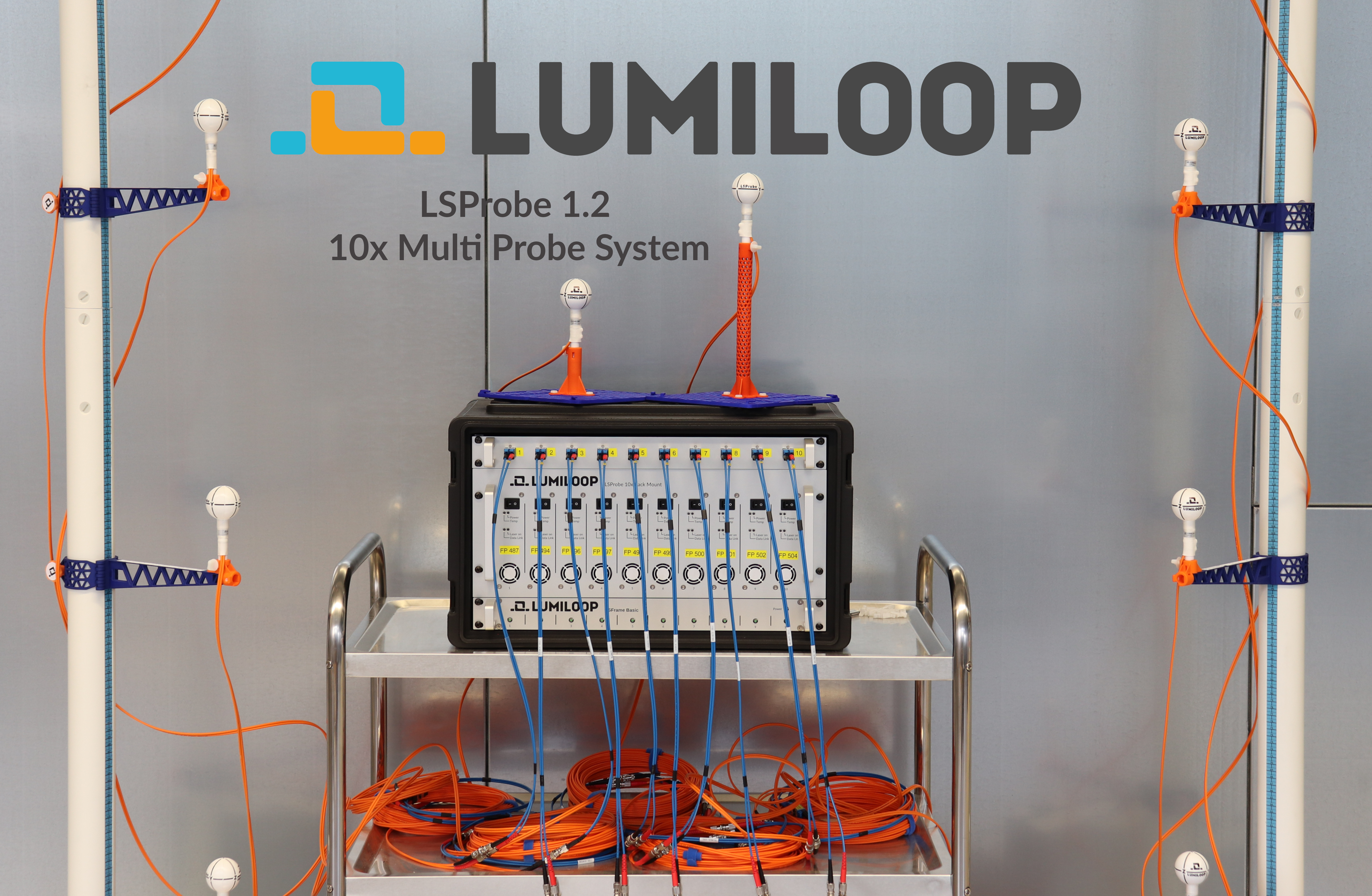Gallery LSFrame System for multiple probe usage with minimal rack space